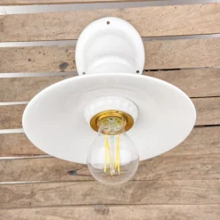 Applique blanche en porcelaine avec réflecteur Ø 21 cm