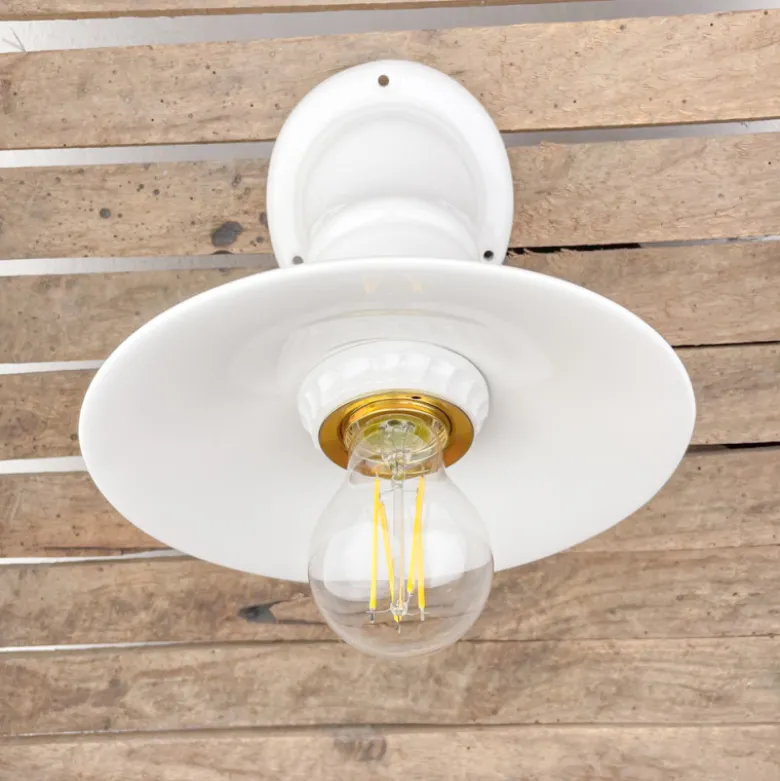 Applique blanche en porcelaine avec réflecteur Ø 21 cm