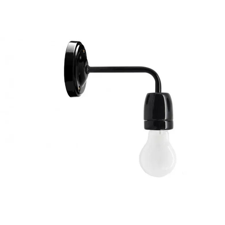 Applique murale rosace en porcelaine noire