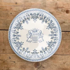 6 assiettes plates dépareillées bleues - Gien
