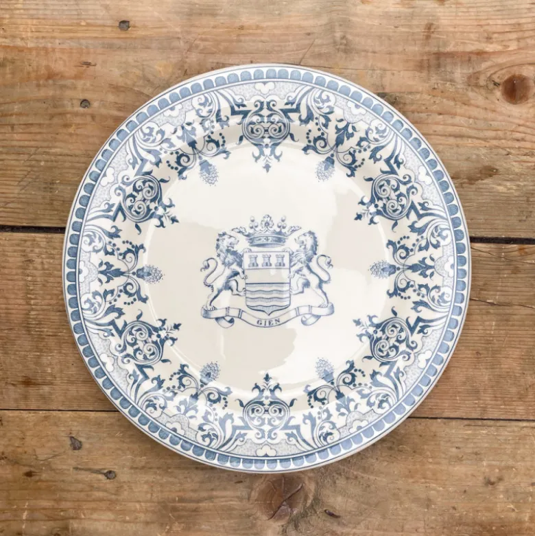 6 assiettes plates dépareillées bleues - Gien