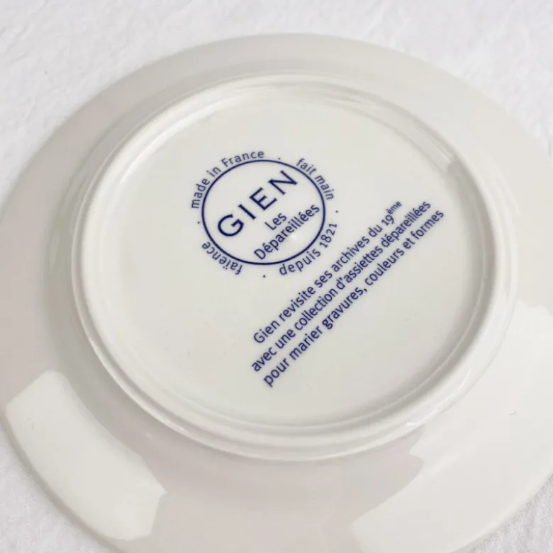 6 assiettes plates dépareillées bleues - Gien