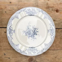 6 assiettes plates dépareillées bleues - Gien