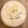 Assiette tourne-omelette décor anémone