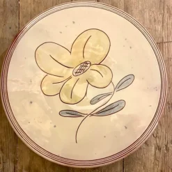 Assiette tourne-omelette décor anémone