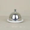 Beurrier porcelaine cloche inox