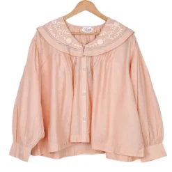 Blouse col marin rose