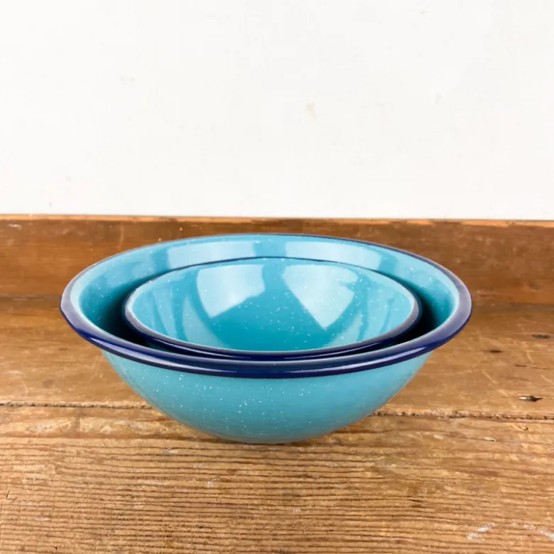 Bol à soupe en émail turquoise