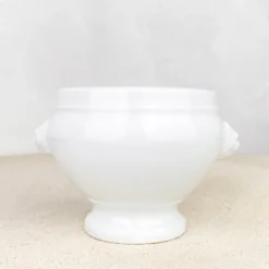Bol à soupe tête de lion porcelaine blanche