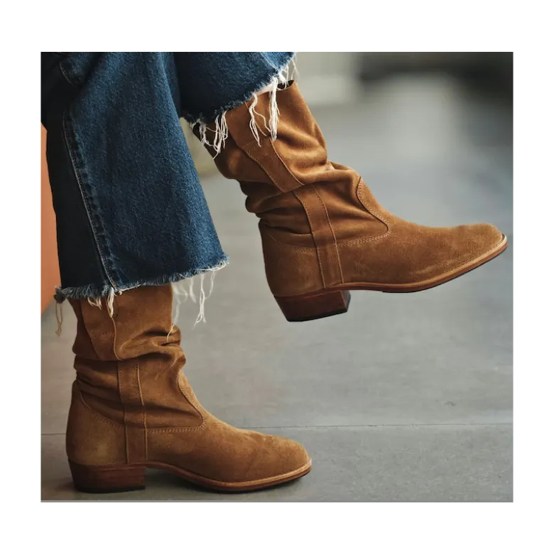 Bottes Camarguaises en daim souple
