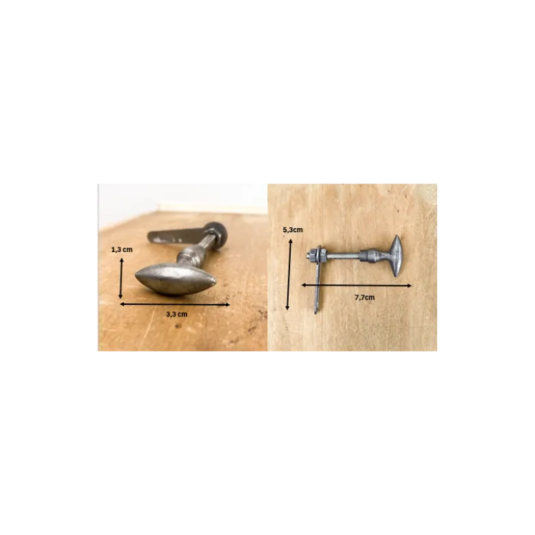 Bouton clavette olive en fer