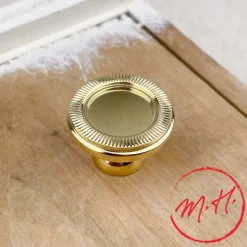 Bouton cuvette molette en laiton poli