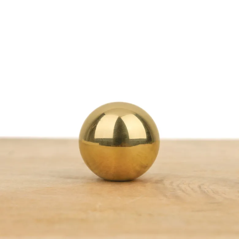 Bouton de meuble boule laiton poli