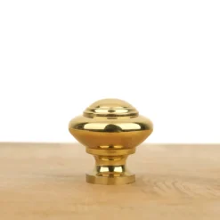 Bouton de meuble tête bombée laiton poli