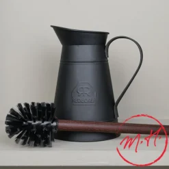 Broc et balai WC en métal noir