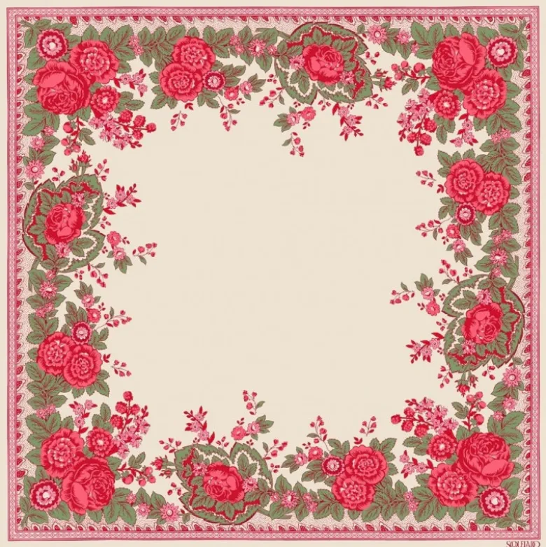 Carré de soie fleuri Souleiado 45 x 45 cm
