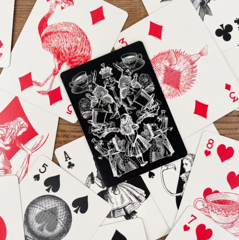 Cartes Alice au pays des Merveilles monochromes