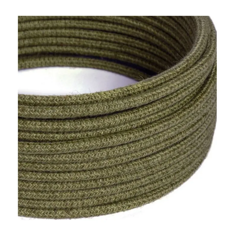 Câble luminaire rond marron jute