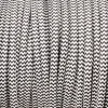 Câble luminaire rond noir et blanc zig zag