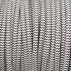 Câble luminaire rond noir et blanc zig zag