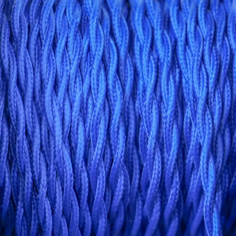Câble luminaire torsadé bleu électrique brillant