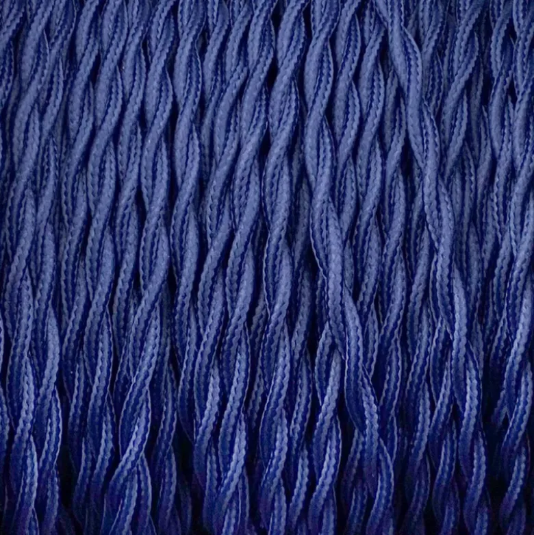 Câble luminaire torsadé bleu profond