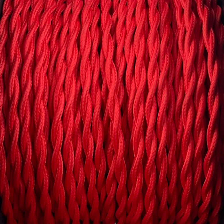 Câble luminaire torsadé rouge feu