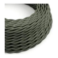 Câble luminaire torsadé vert sauge