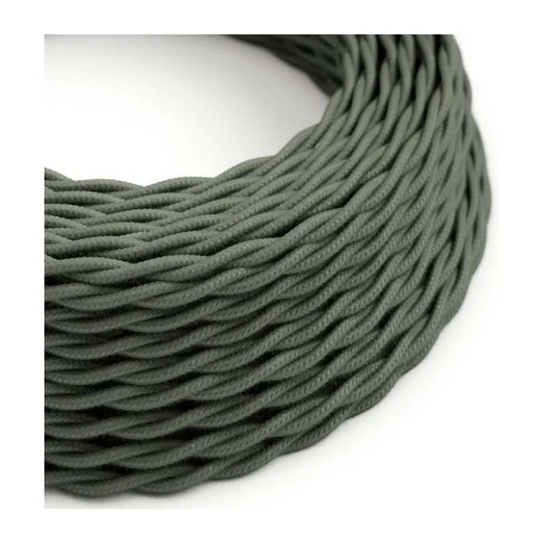 Câble luminaire torsadé vert sauge