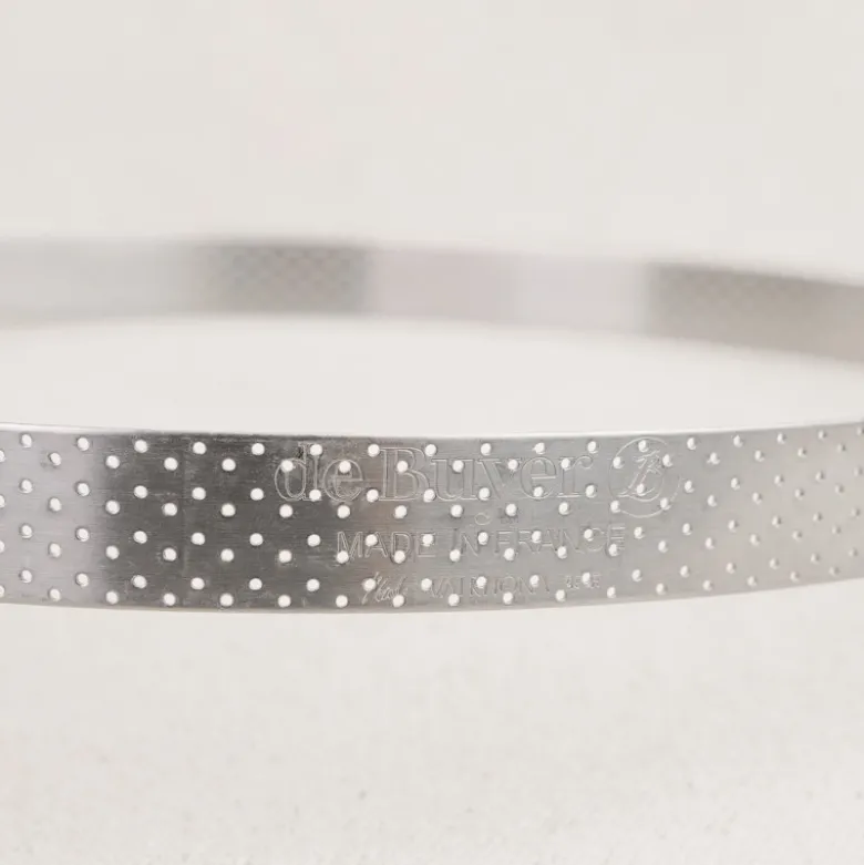 Cercle à tarte perforé en inox De Buyer