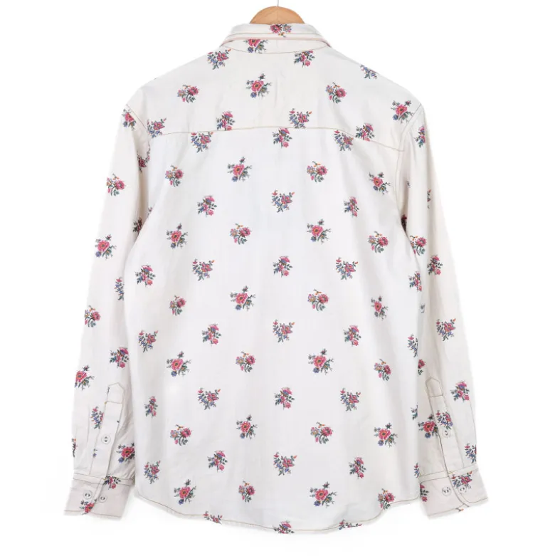 Chemise écrue à fleurs