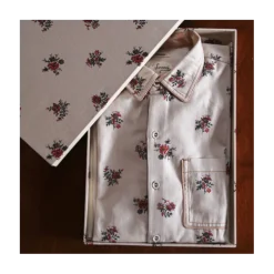 Chemise écrue à fleurs