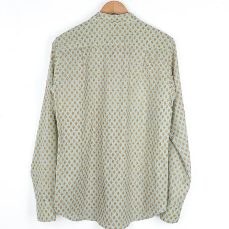 Chemise provençale motif Calisson Menthe