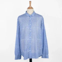 Chemise provençale motifs calissons bleus