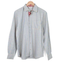 Chemise rayée bleu vanille