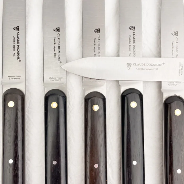 Coffret de 6 couteaux à steak manche ébène