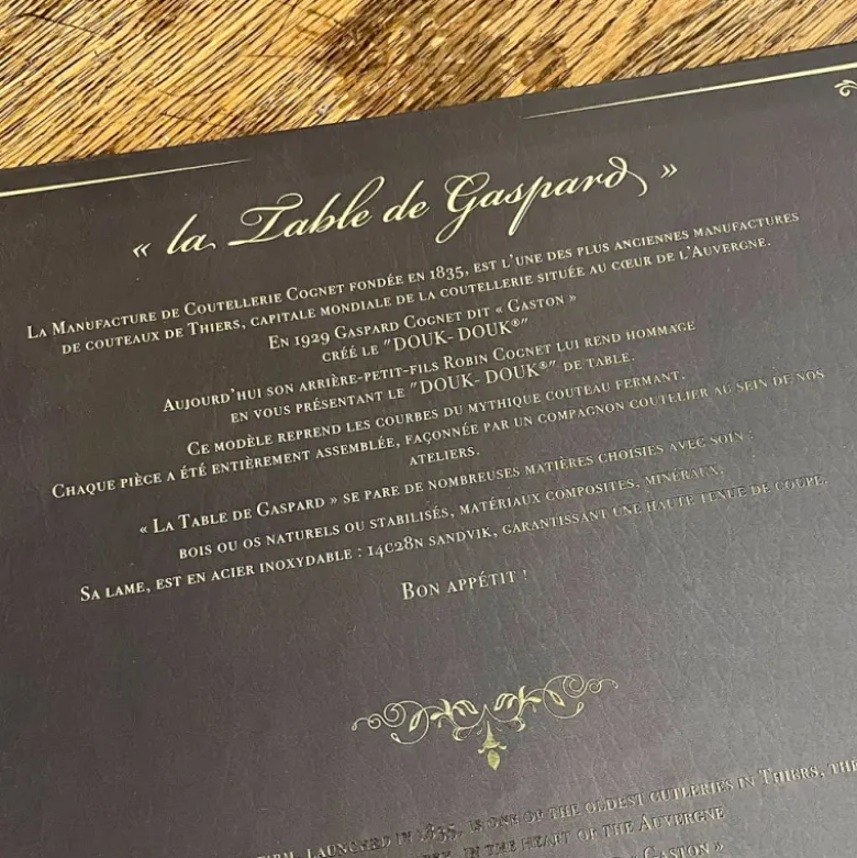 Coffret prestige de 6 couteaux Douk-Douk de table manche bois