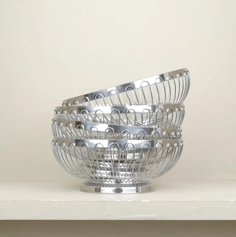 Corbeille de table chromée