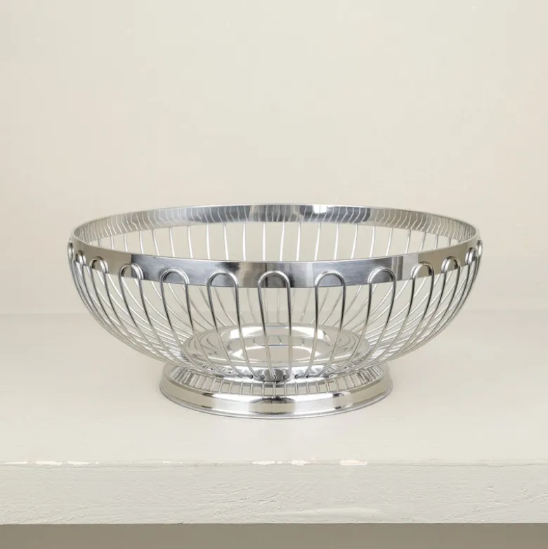 Corbeille de table chromée