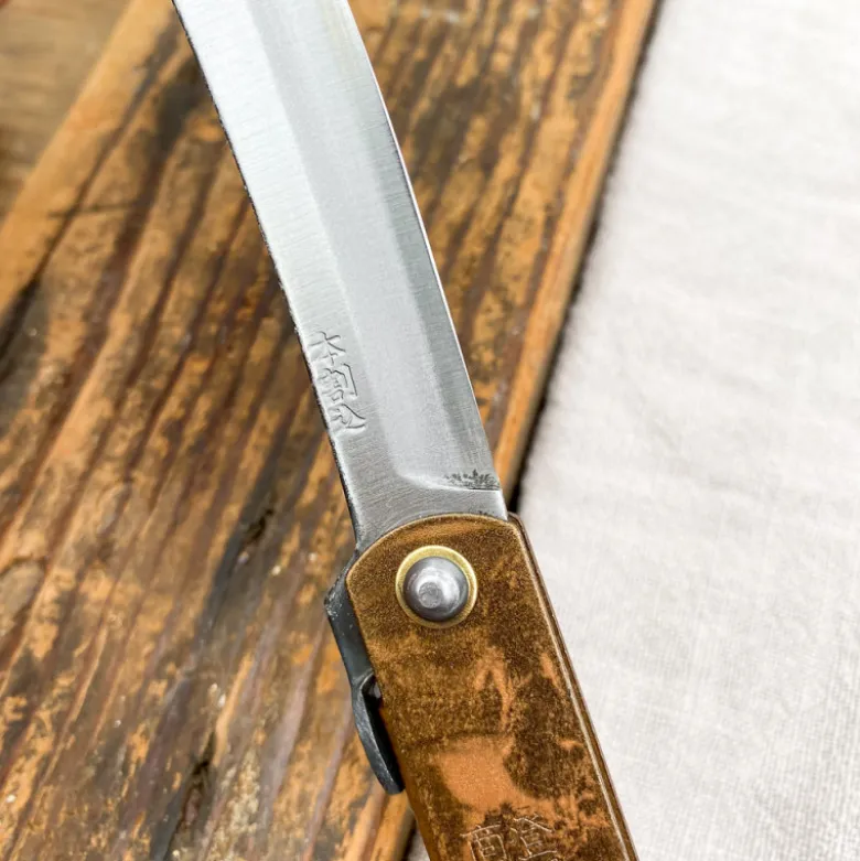 Couteau Higonokami laiton brun