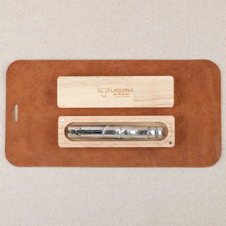 Couteau Laguiole en inox avec manche aile de pigeon en corne