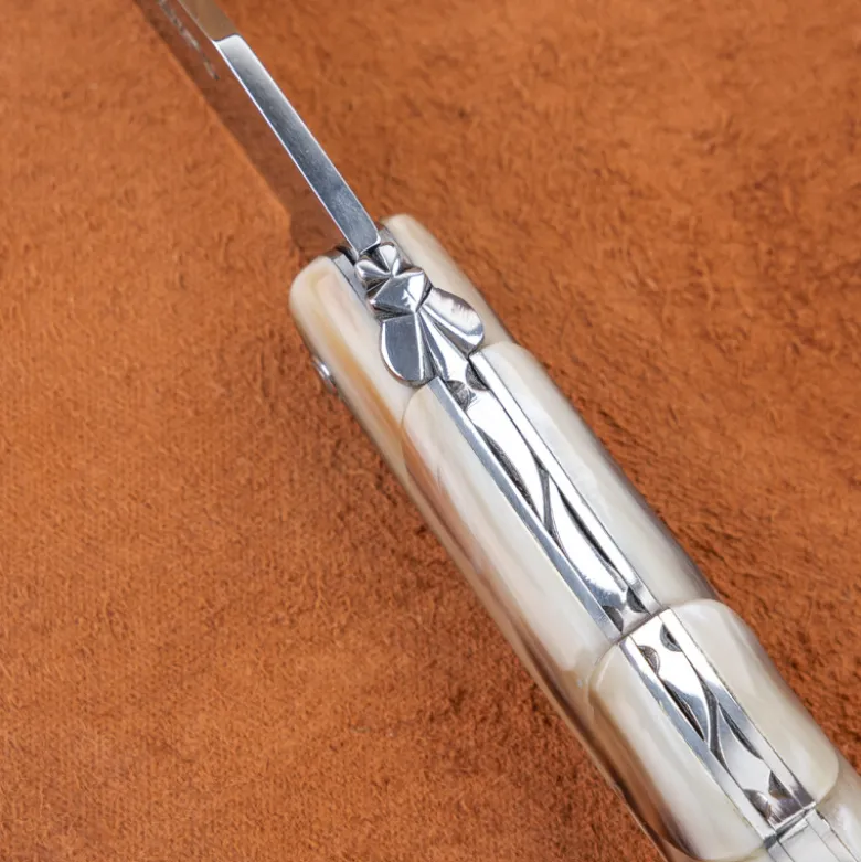 Couteau Laguiole en inox avec manche aile de pigeon en corne