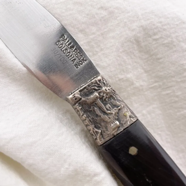 Couteau pliant Corne de buffle et argent
