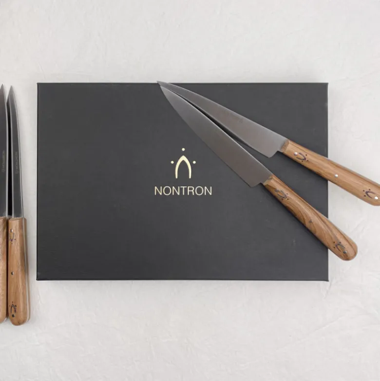 6 Couteaux de table en noyer Nontron