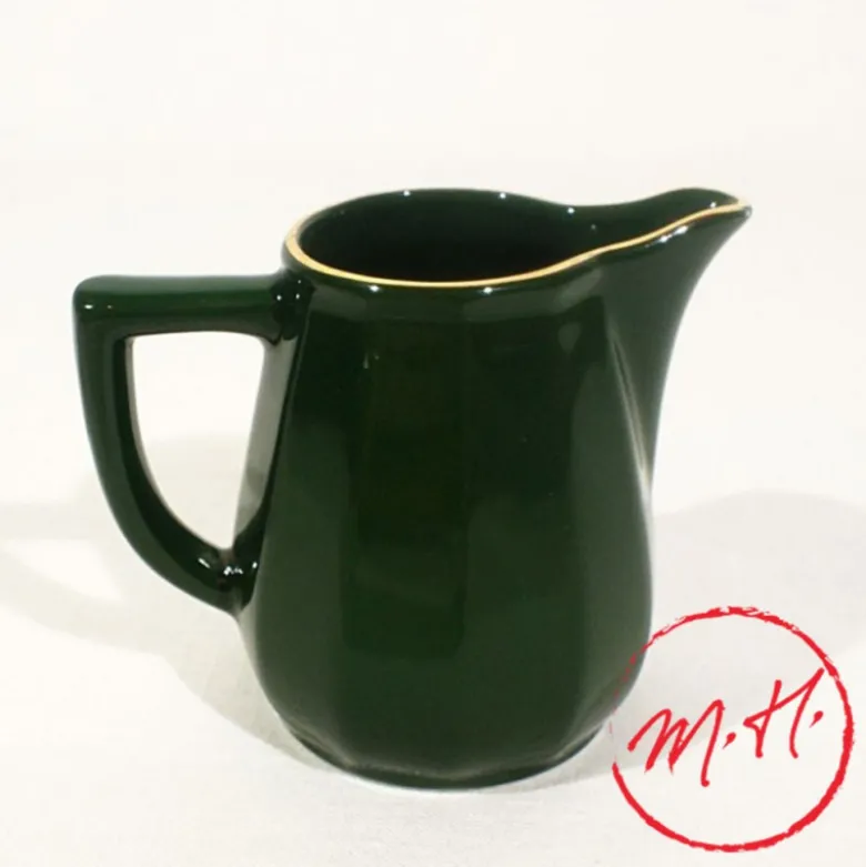 Crémier porcelaine vert empire filet or