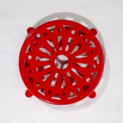 Dessous de plat rond émaillé rouge