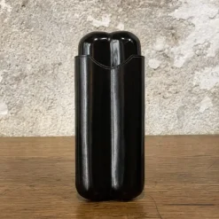 Etui à cigares en cuir noir