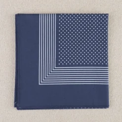 Foulard de travail calicot bleu à pois blanc