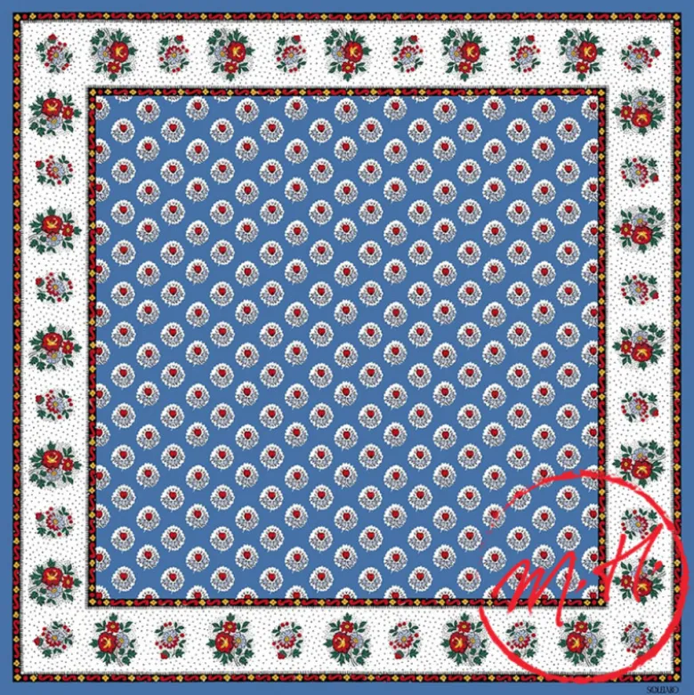 Foulard provençal bleu Souleiado