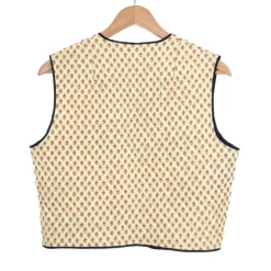 Gilet boutis beige motif calisson